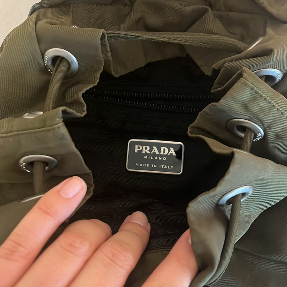Authentic Prada Bag Mini Backpack Dark Green - image 4